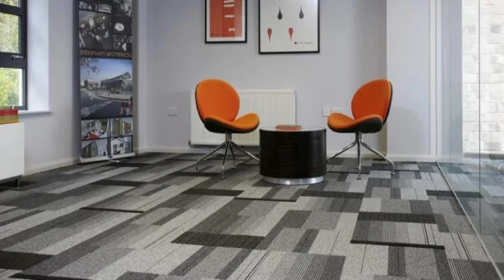 Corporate Executive Office with Tufted Carpet Tile Flooring